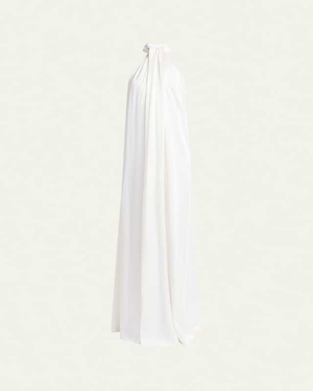 Envers Draped Satin Halterneck Dress